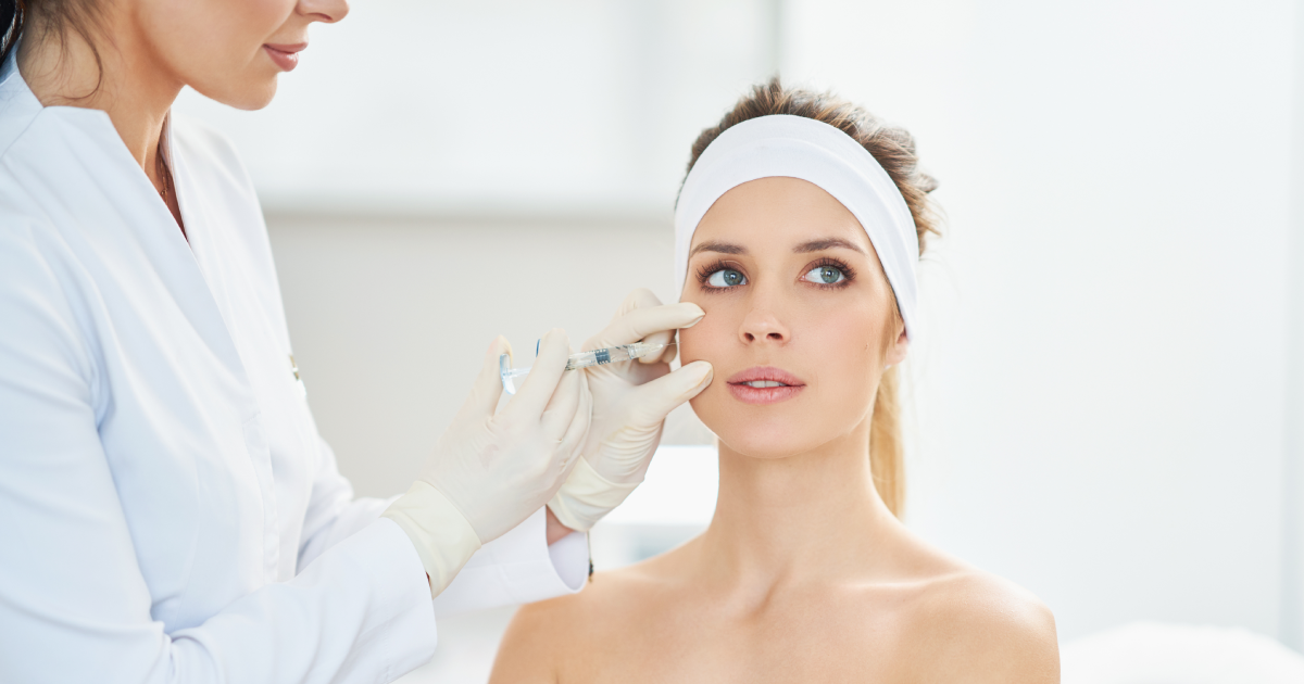 Woman receiving SkinVive Filler injection at clinic in Farmington, UT